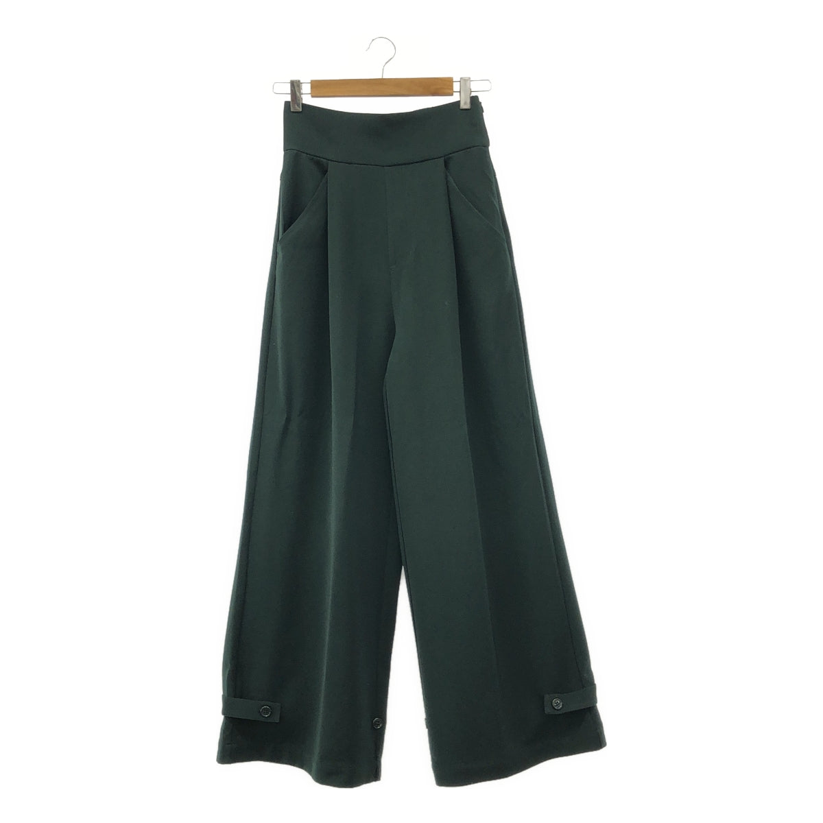 CFT. / シフト | ankle tab belt high waist PT 裾ボタン ワイド パンツ | F | グリーン | レディース
