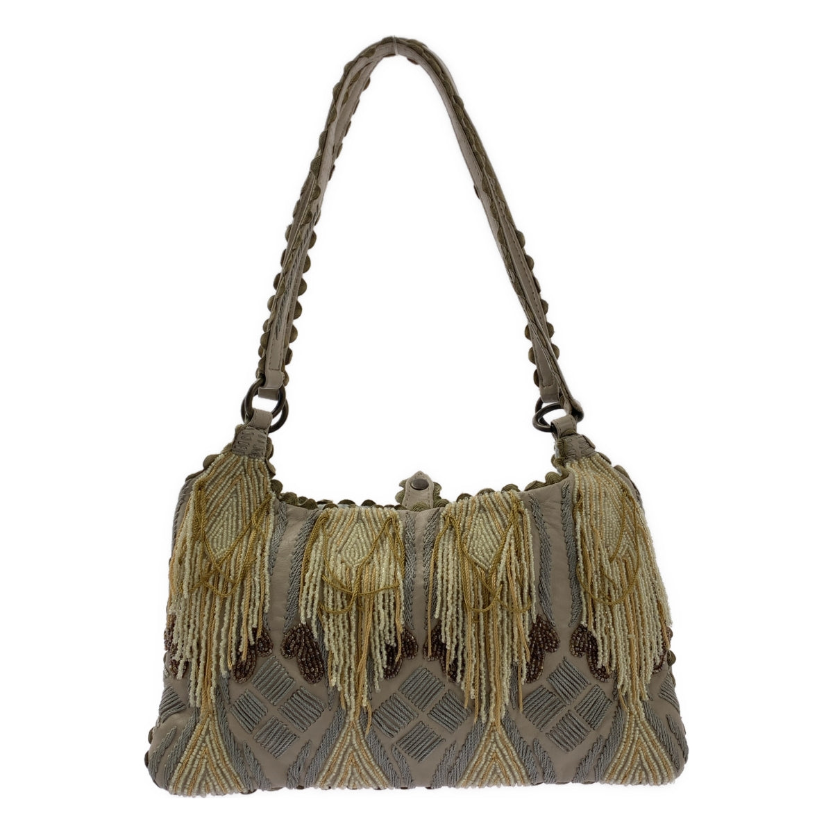 JAMIN PUECH / 자만 피에쉬 | 가죽 엠브로이드 핸드백 | 그레이지 | 여성