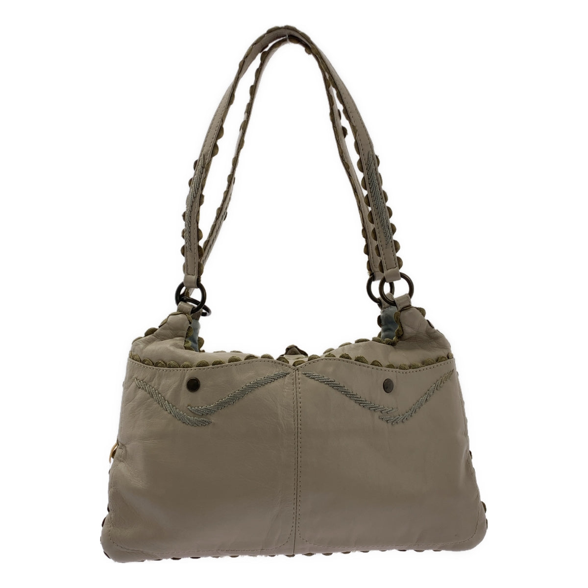 JAMIN PUECH / 자만 피에쉬 | 가죽 엠브로이드 핸드백 | 그레이지 | 여성