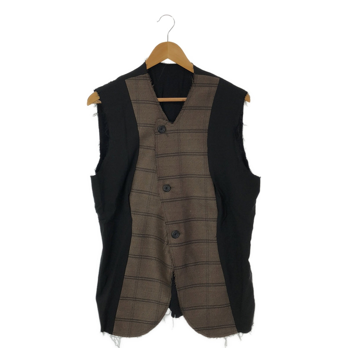 OLUBIYI THOMAS / 오르비 토마스 | 2023AW | sleeveless jacket 체크 다른 소재 전환 베스트 | 2 | 남성