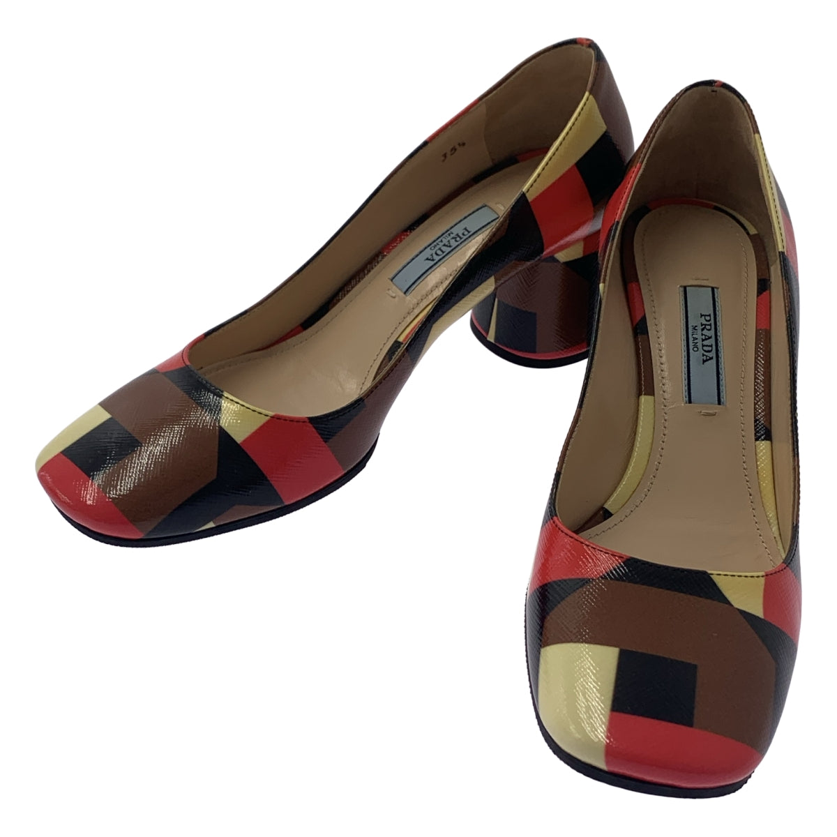 PRADA | 幾何粗跟高跟鞋 | 35 1/2 | 多色 | 女款