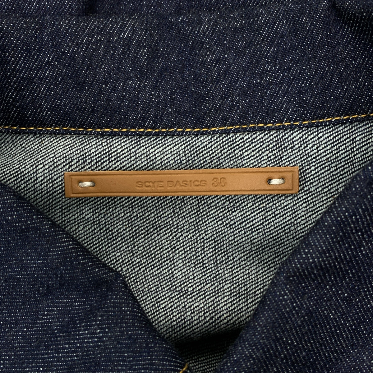 scye basics | 鑲邊牛仔外套 | 海軍藍鑲邊牛仔卡車司機外套 | 尺寸 38 | 男款