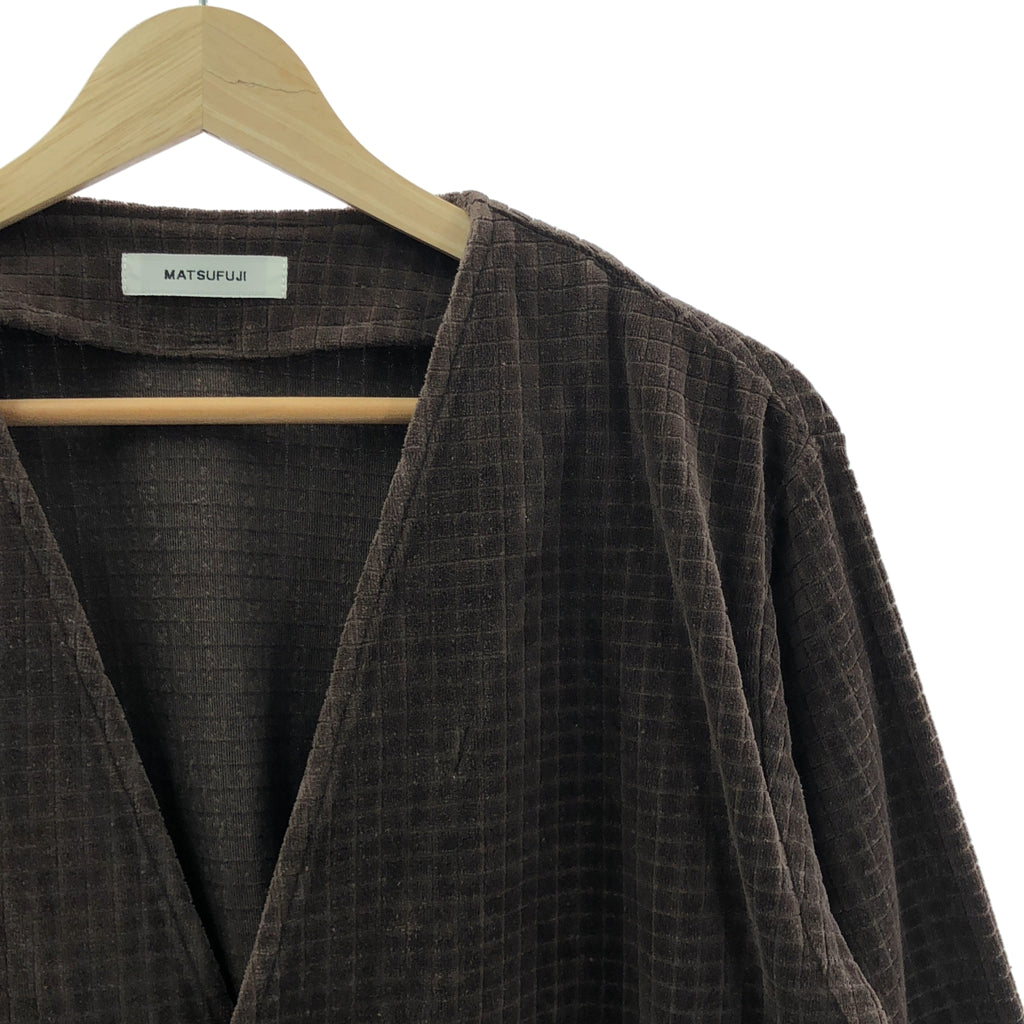 MATSUFUJI / 마츠후지 | 2023AW | Velor Block Check Jacquard Cardigan / 벨루어 블록 체크 자가드 가디건 | 2 | 맨즈