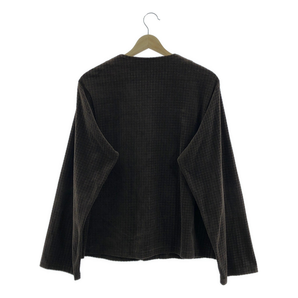 MATSUFUJI / 마츠후지 | 2023AW | Velor Block Check Jacquard Cardigan / 벨루어 블록 체크 자가드 가디건 | 2 | 맨즈