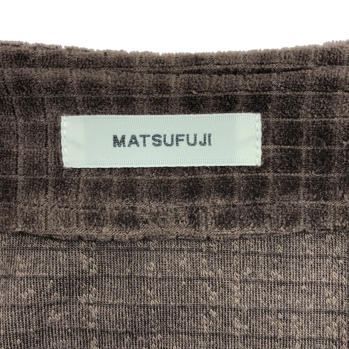 MATSUFUJI / マツフジ | 2023AW | Velor Block Check Jacquard Cardigan / ベロア ブロックチェック ジャガード カーディガン | 2 | ダークブラウン | メンズ