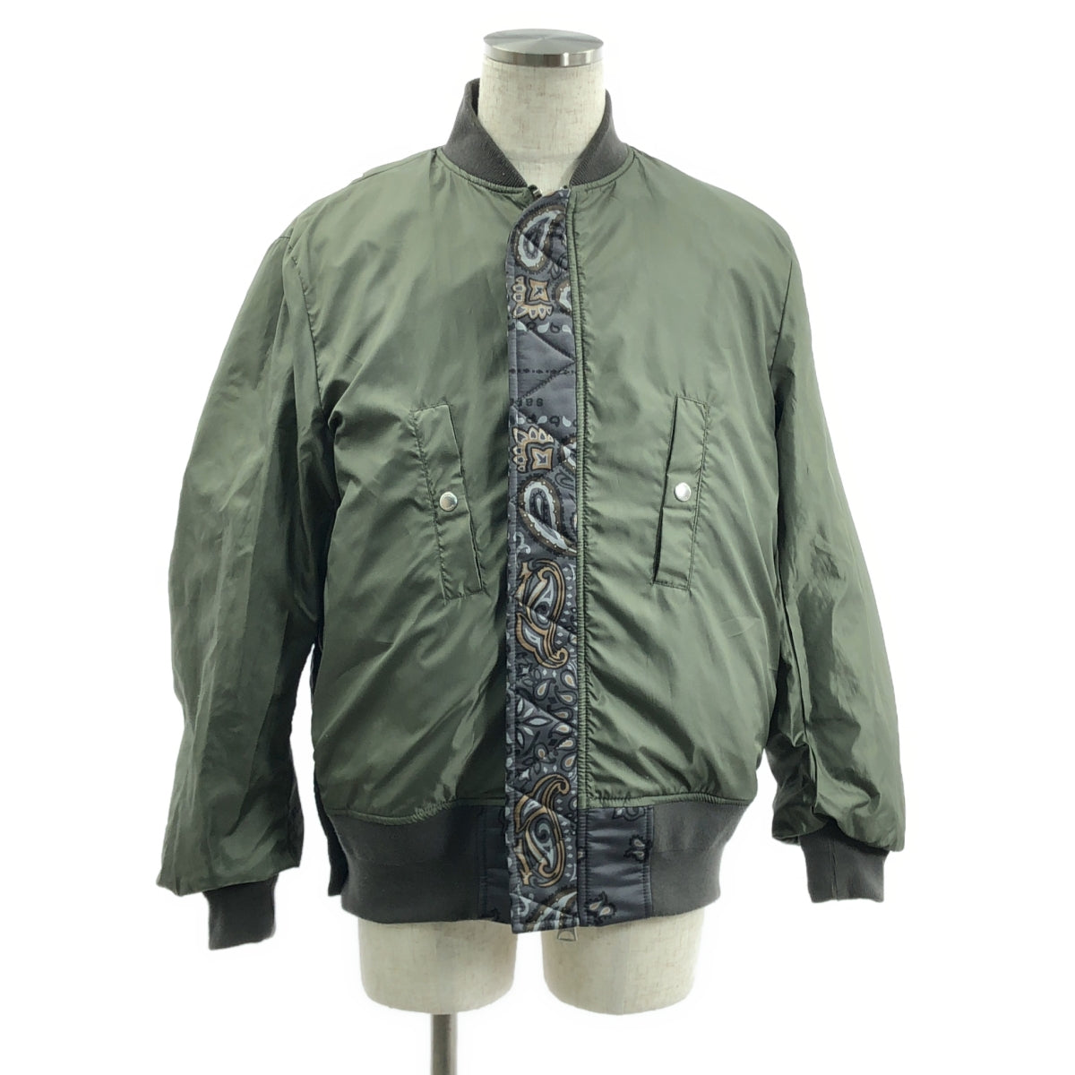 sacai / サカイ | Bandana Blouson MA-1 / 総柄 フライトジャケット ボンバー ブルゾン | 1 | グレー | メンズ