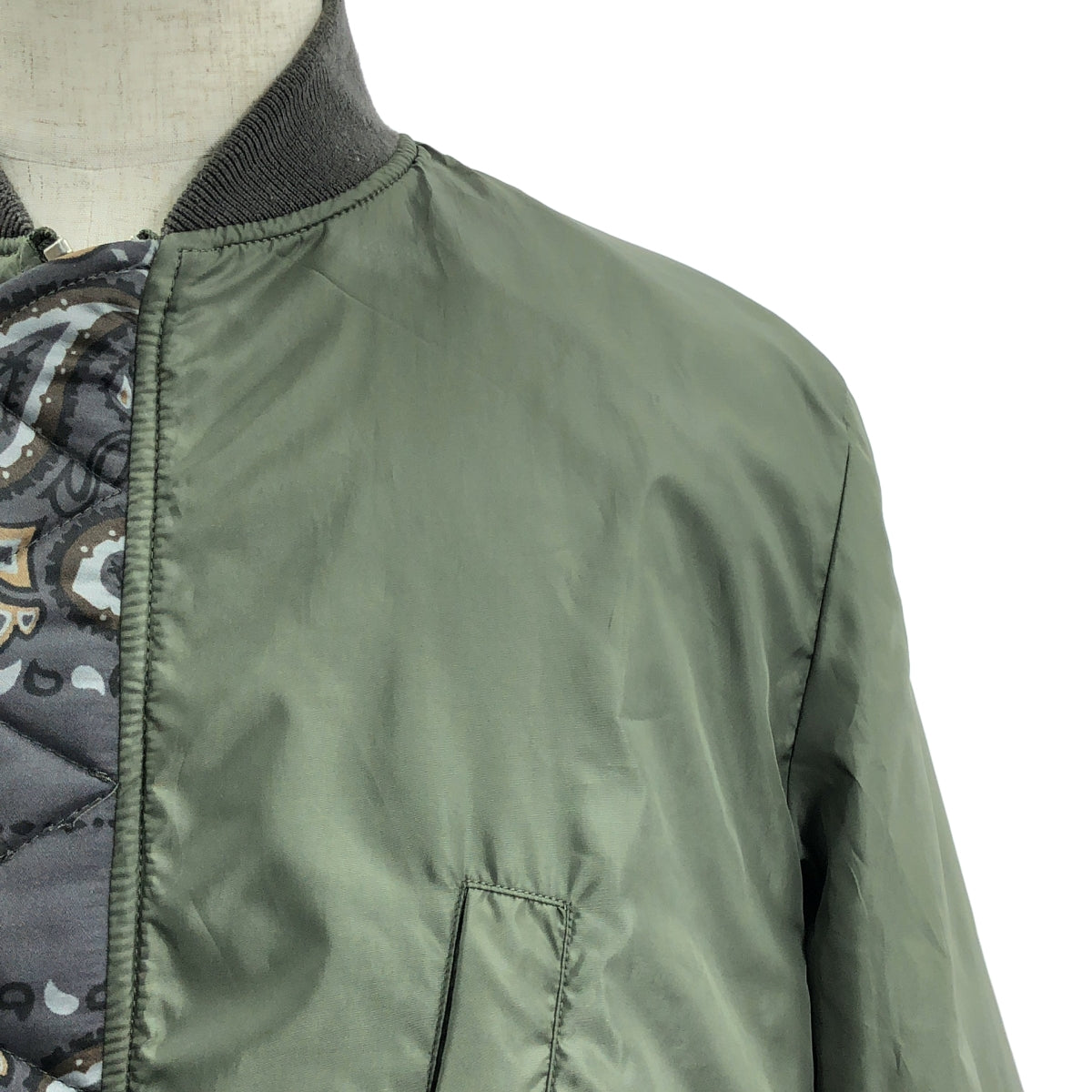 sacai / 사카이 | Bandana Blouson MA-1 / 총 무늬 비행 재킷 폭격기 블루존 | 1 | 회색 | 남성