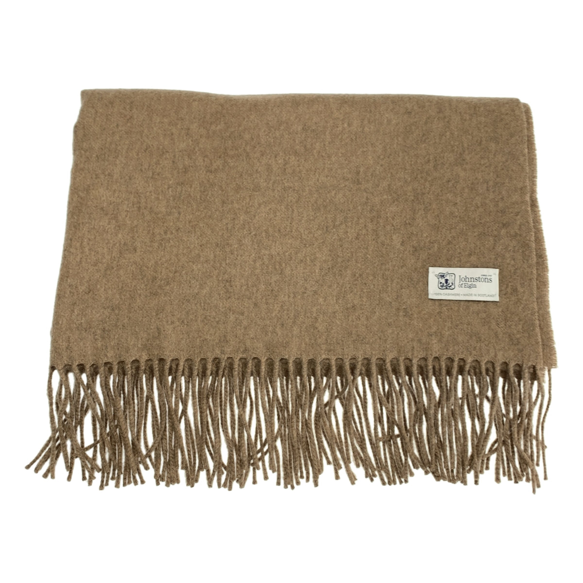 JOHNSTONS OF ELGIN / ジョンストンズオブエルガン | カシミヤ100% フリンジ 大判ストール マフラー |