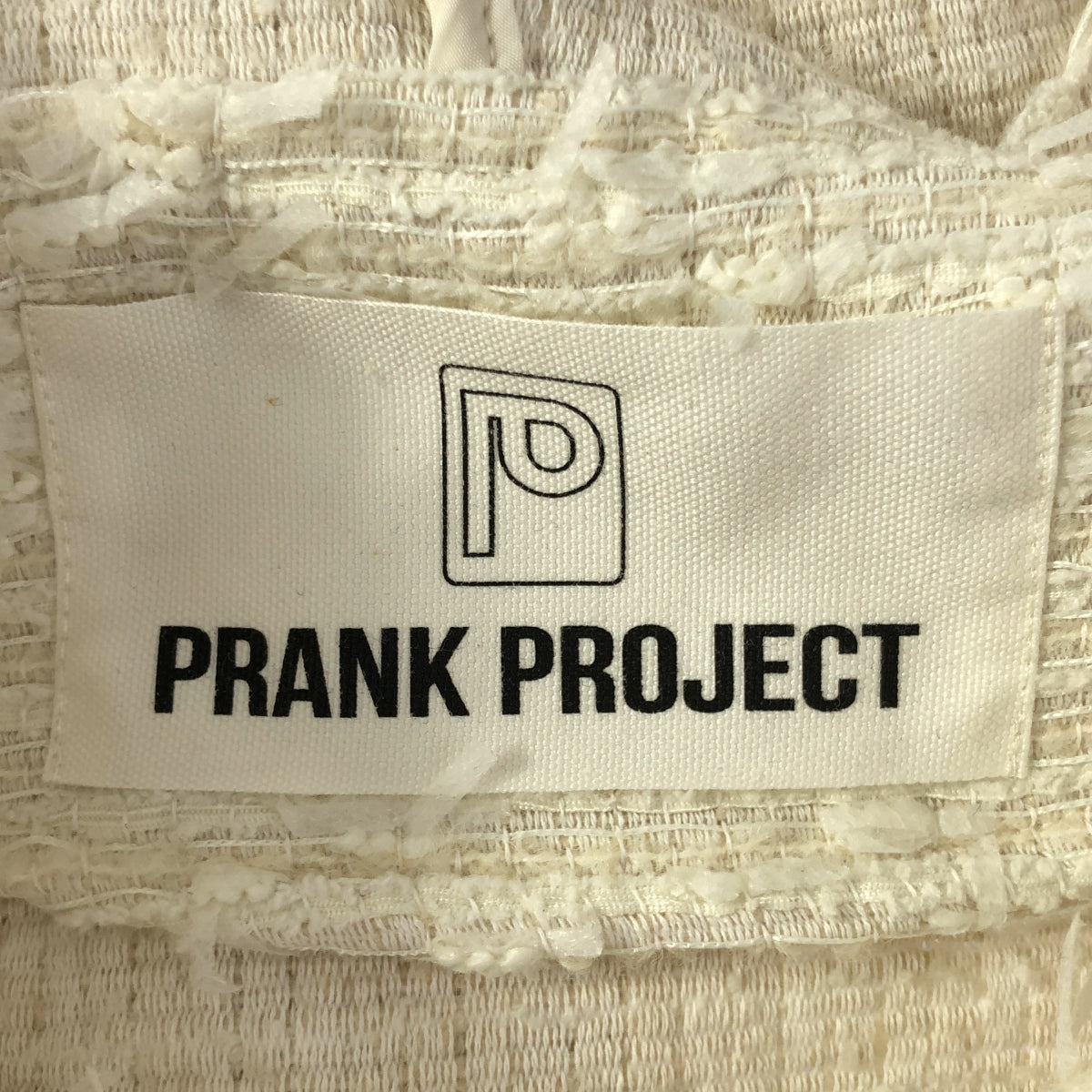 【미품】 PRANK PROJECT / 플랑크 프로젝트 | 2024SS | Tweed Cut-Off Short Hoodie 트위드 컷오프 짧은 푸디 재킷 | F | 화이트 | 여성