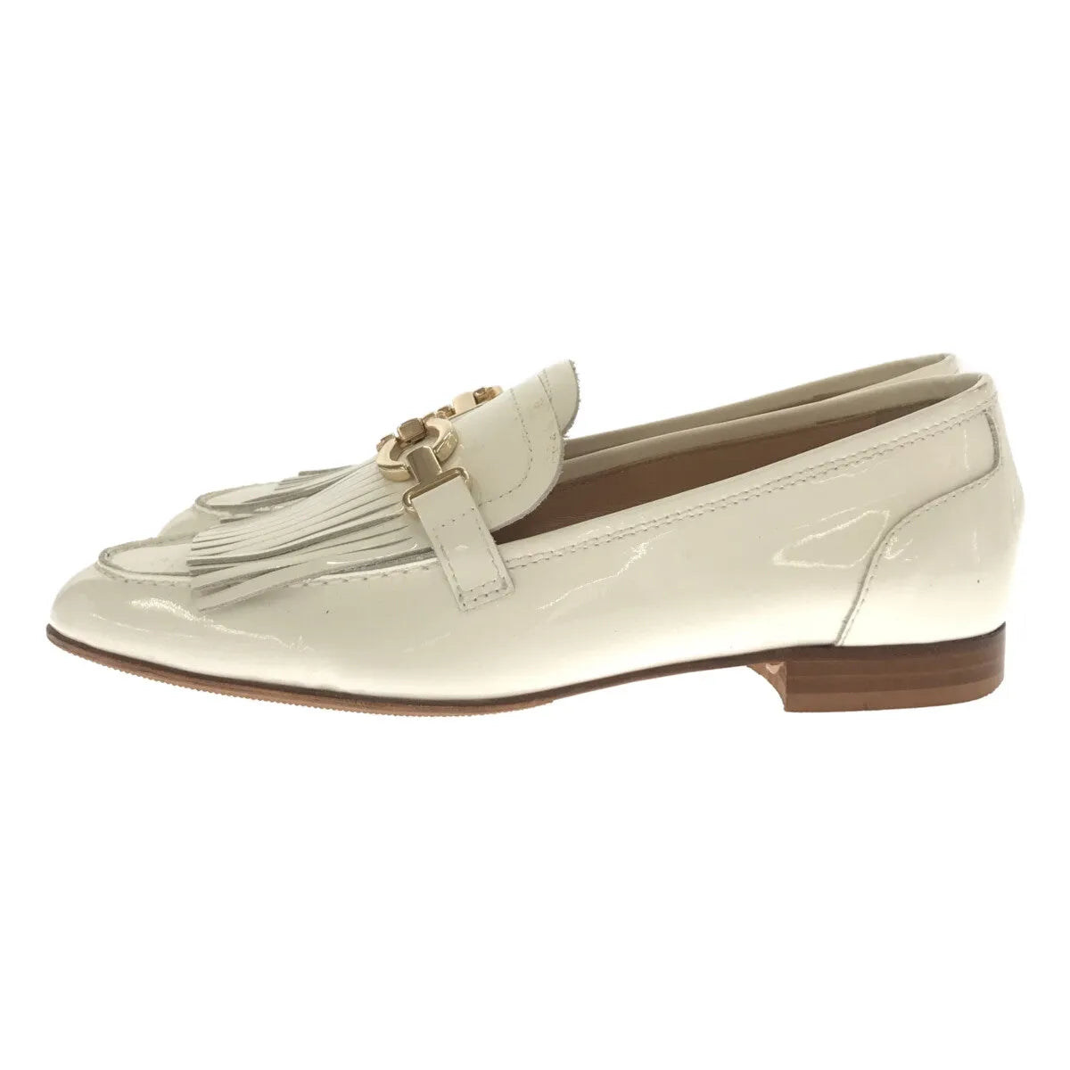 Luca Grossi / ルカグロッシ | フリンジ エナメル ローファー | 34 1/2 | ホワイト | レディース