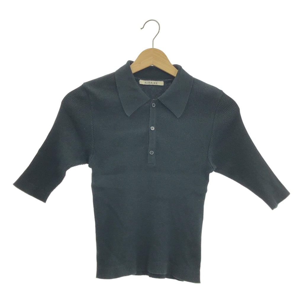 AURALEE / オーラリー | GIZA HIGH GAUGE RIB KNIT POLO ニット | 1 | レディース