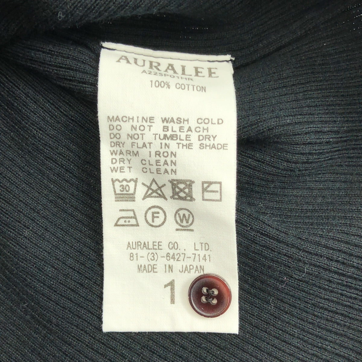 AURALEE / オーラリー | GIZA HIGH GAUGE RIB KNIT POLO ニット | 1 | ブラック | レディース