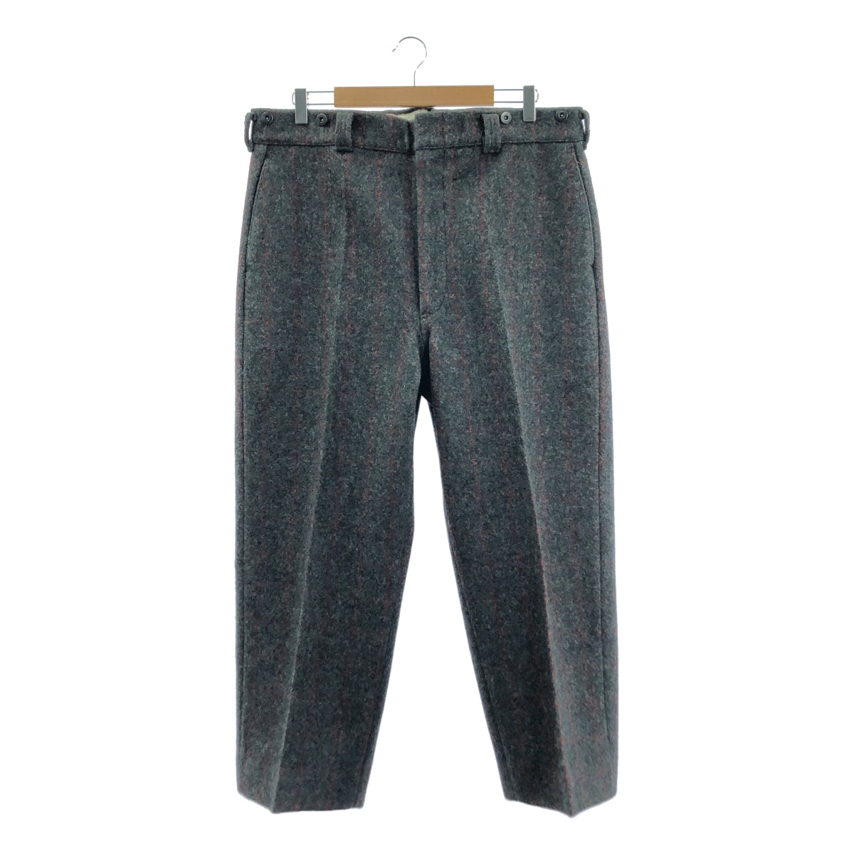 LL BEAN | 1970 年代復古格紋羊毛背帶褲 | 38 碼 | 灰色 | 男款