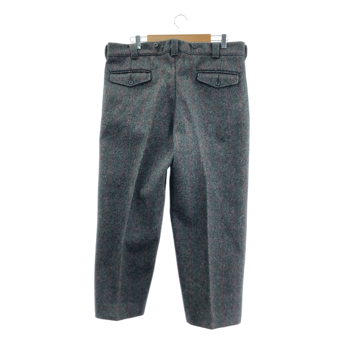 LL BEAN | 1970 年代復古格紋羊毛背帶褲 | 38 碼 | 灰色 | 男款