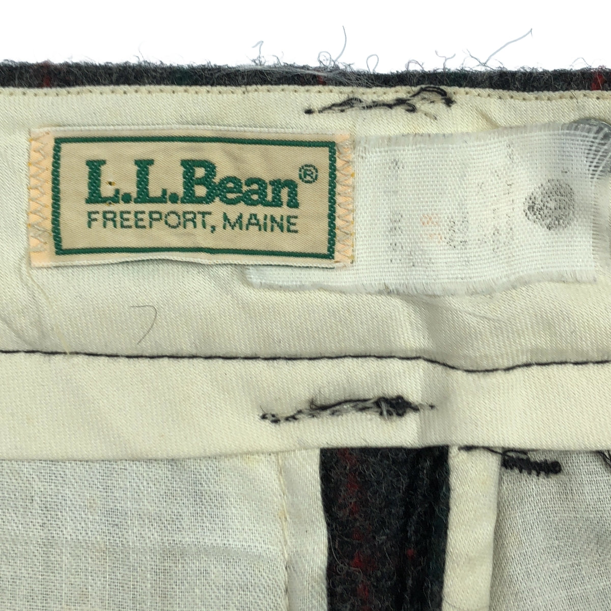 L.L.BEAN / エルエルビーン | 1970s ヴィンテージ サスペンダーボタン付 チェック ウールパンツ | 38 | グレー | メンズ