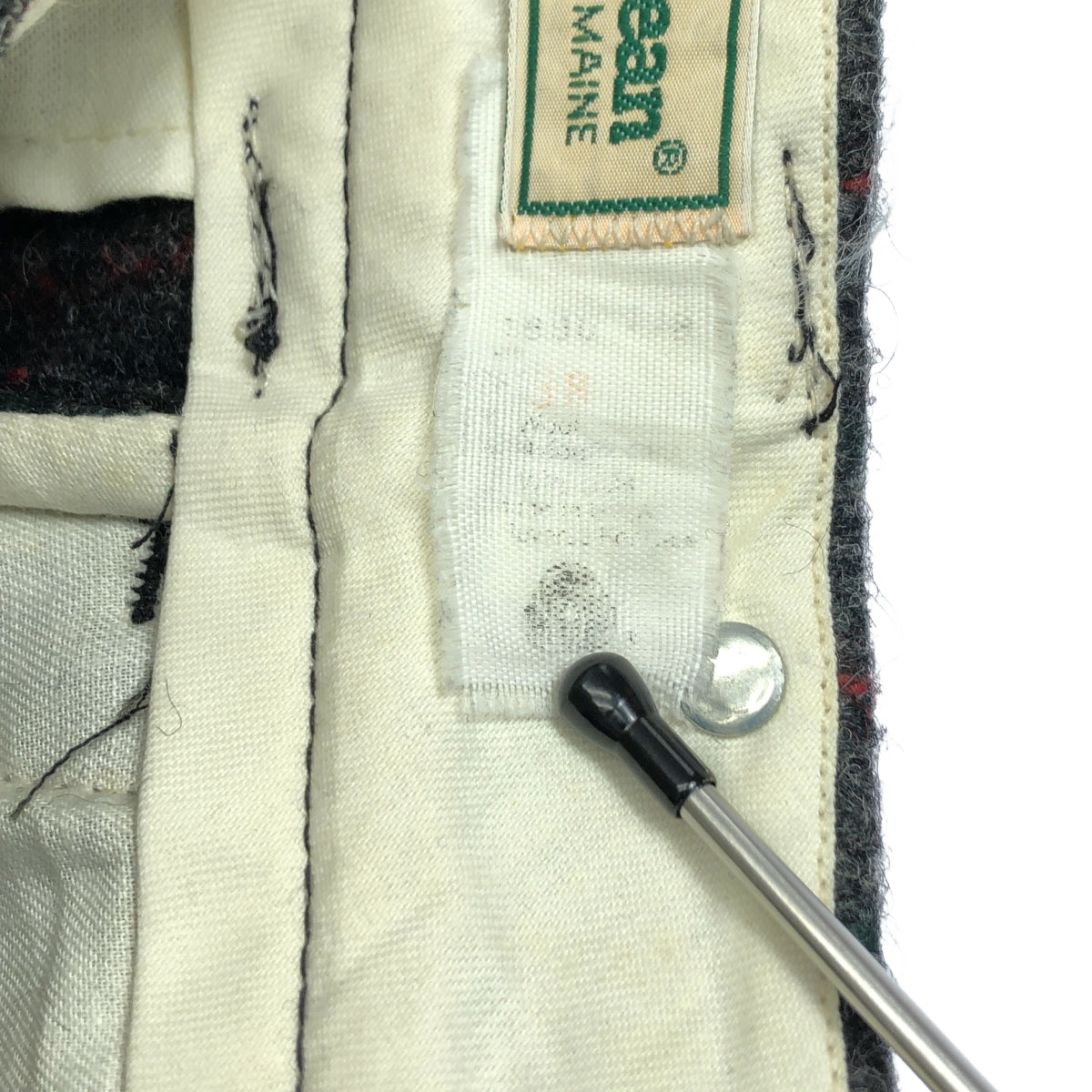 L.L.BEAN / エルエルビーン | 1970s ヴィンテージ サスペンダーボタン付 チェック ウールパンツ | 38 | グレー | メンズ