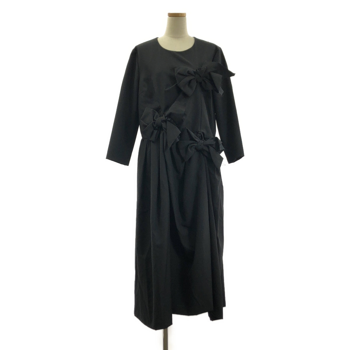 COMME des GARCONS | 巴黎時裝週2021 秋冬 |羊毛 3D 緞帶套頭洋裝 | SHOPBOP L 號 |女性的