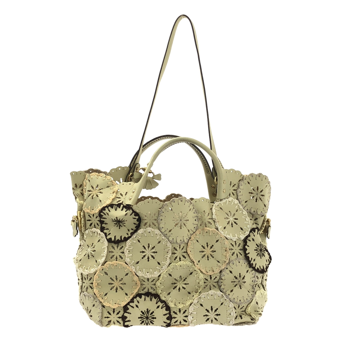 JAMIN PUECH / 자만 피에쉬 | 가죽 장식 핸드 토트 백 |