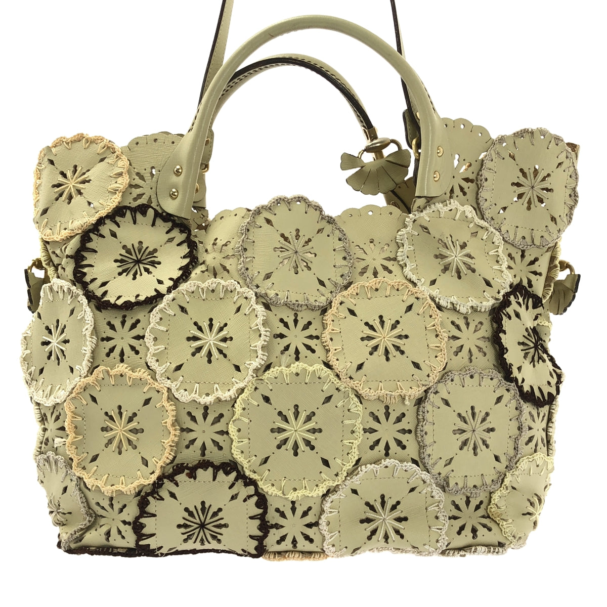 JAMIN PUECH / 자만 피에쉬 | 가죽 장식 핸드 토트 백 |