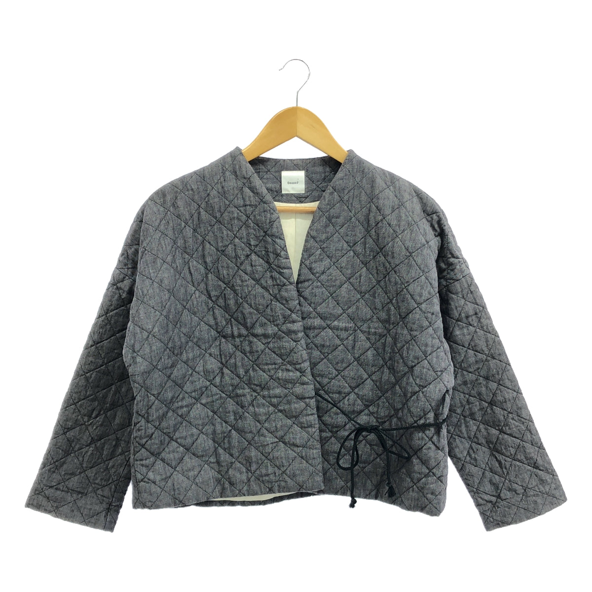 Gauze# / Gauze | French linen quilted HAORI jacket | Gray | Women's