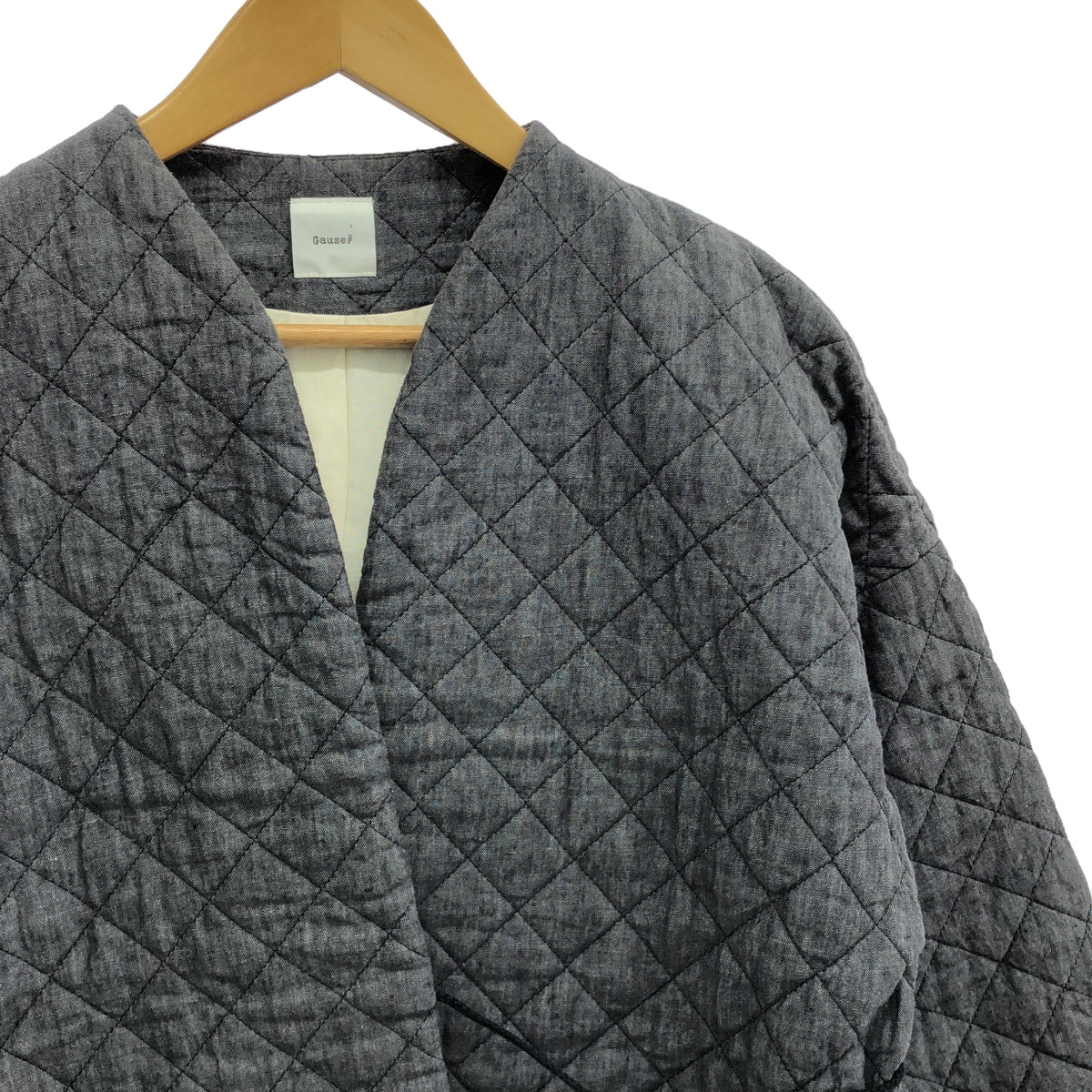 Gauze# / Gauze | French linen quilted HAORI jacket | Gray | Women's