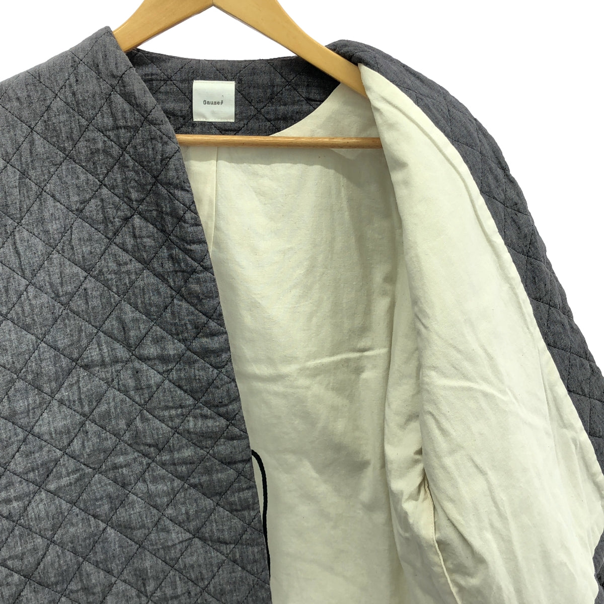 Gauze# / Gauze | French linen quilted HAORI jacket | Gray | Women's