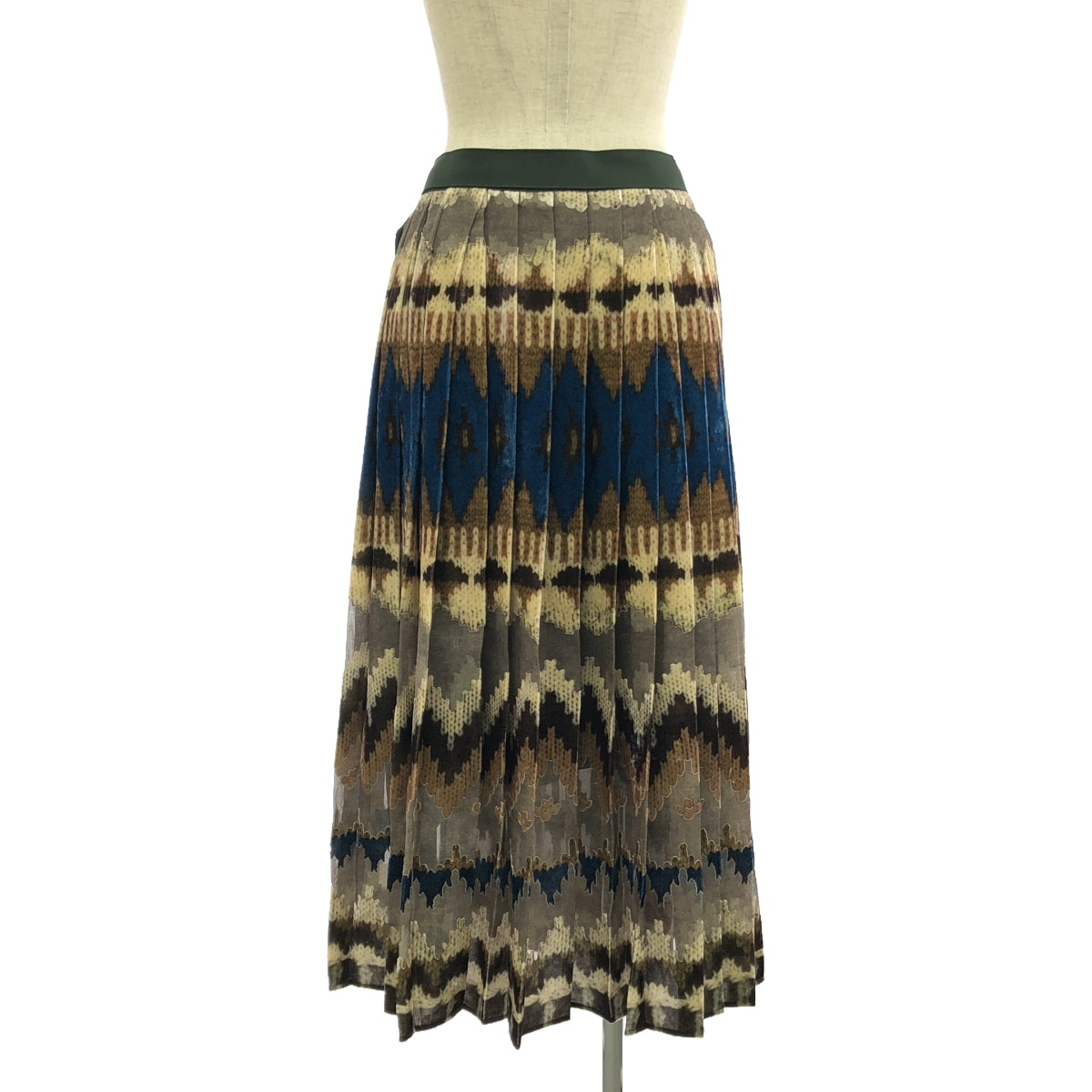 [Good Condition] sacai | All-over print belted pleated wrap skirt | 1 | Multicolor | Women's