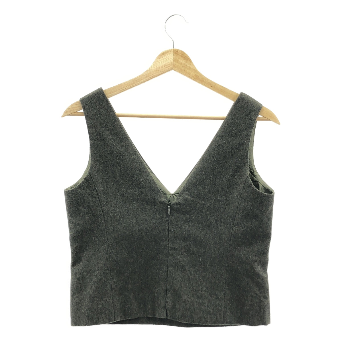 MADISON BLUE / マディソンブルー | V NECK PO FLANNEL フランネル ベスト | 01(S) | KHAKI | レディース