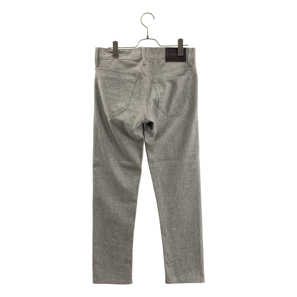 SIVIGLIA / シビリア | ウール ロゴレザーパッチ スラックス パンツ | 29 | メンズ