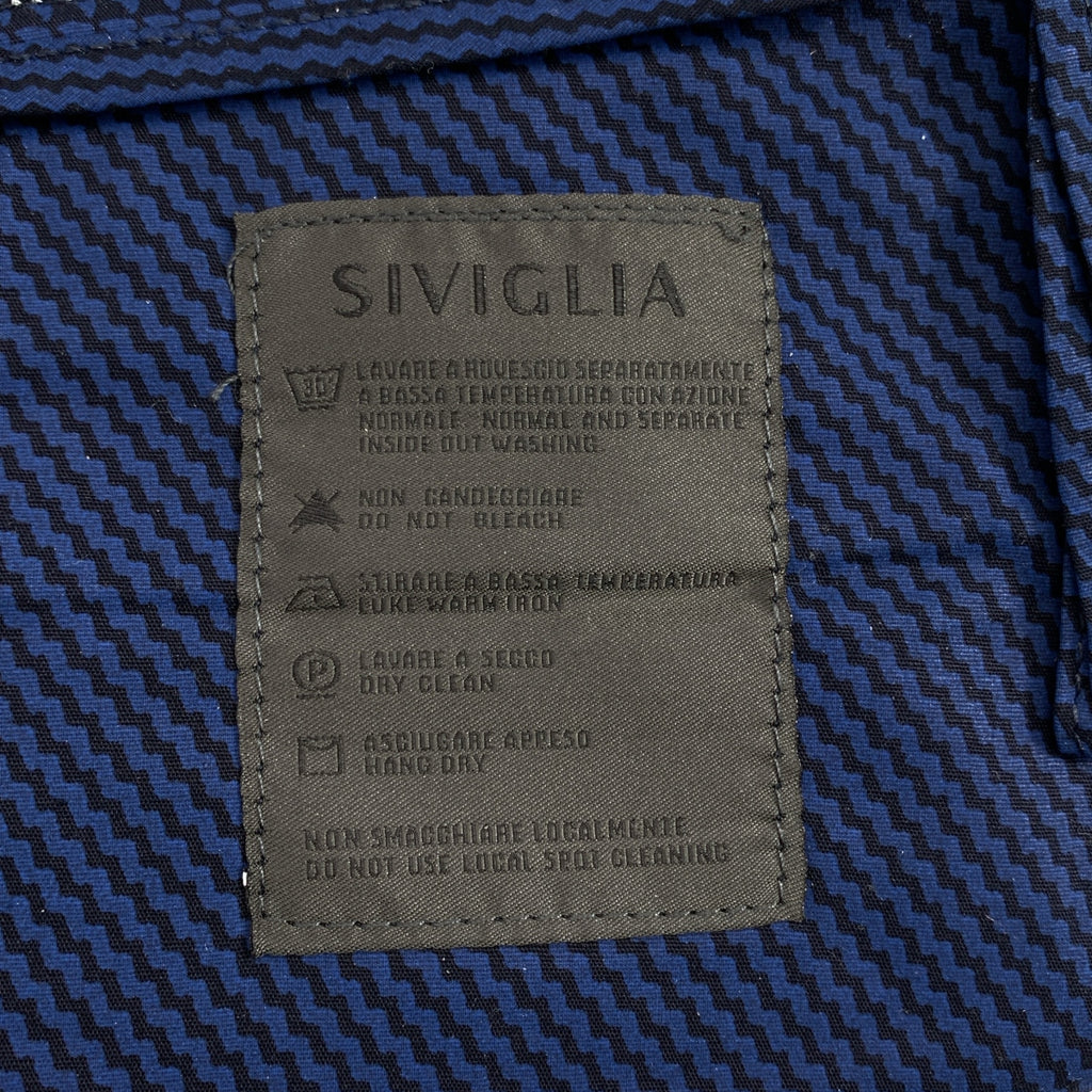 SIVIGLIA / シビリア | ウール ロゴレザーパッチ スラックス パンツ | 29 | メンズ