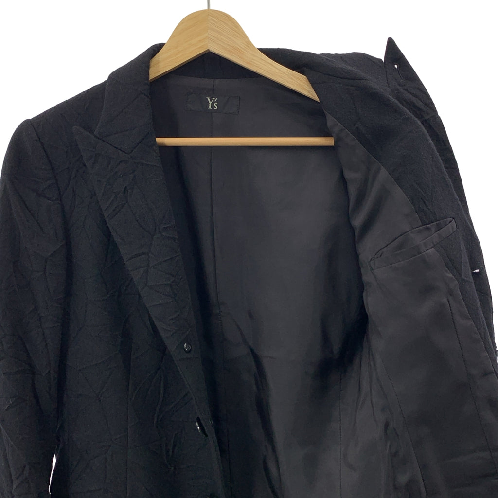 Y's / ワイズヨウジヤマモト | ウール ワッシャー シングルブレスト ジャケット / 総裏地 | 1 | ブラック | レディース
