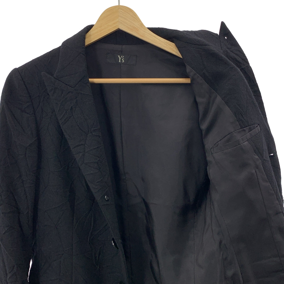 Y's / ワイズヨウジヤマモト | ウール ワッシャー シングルブレスト ジャケット / 総裏地 | 1 |