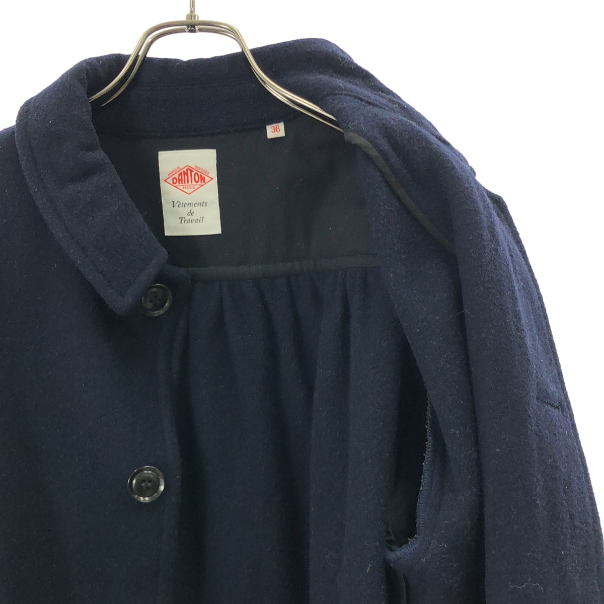 DANTON / ダントン | SINGLE WOOL PILE GATHERED SHORT COAT / ウール ショートコート | 36 | レディース