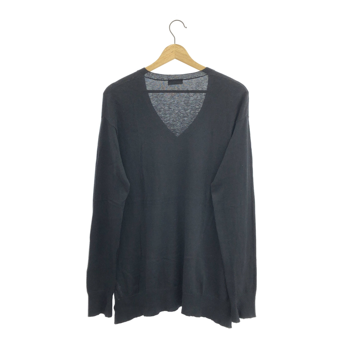 LAD MUSICIAN / 러드 뮤지션 | 코튼 캐시미어 슬릿 니트 스웨터 | 44 | 블랙 | 남성