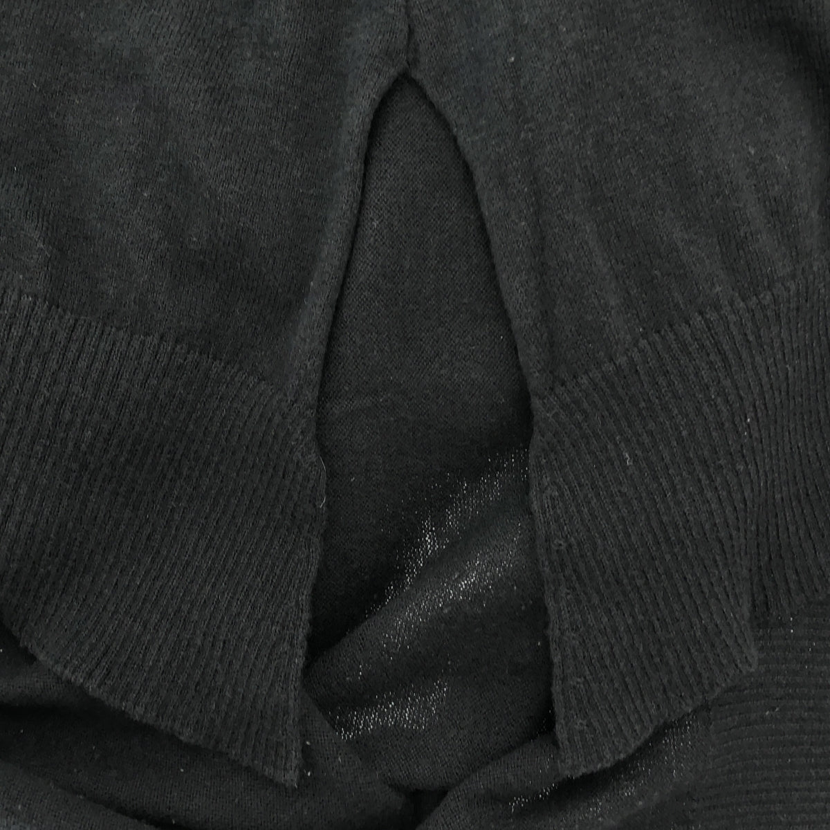 LAD MUSICIAN / 러드 뮤지션 | 코튼 캐시미어 슬릿 니트 스웨터 | 44 | 블랙 | 남성