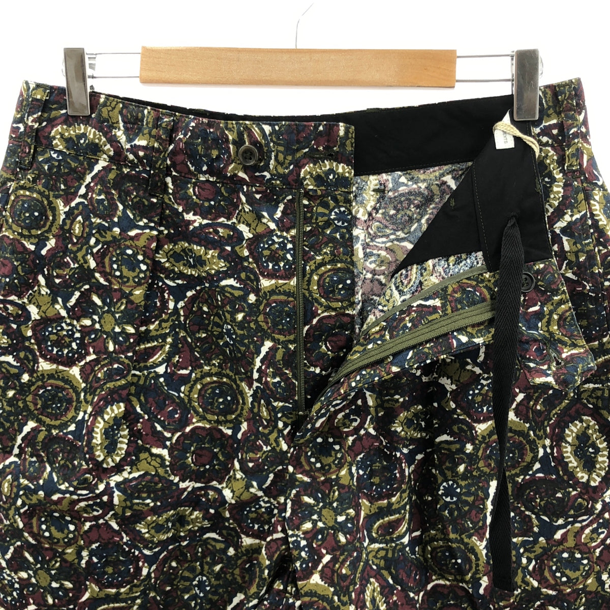 [新品] Engineered Garments | 2023 春夏 | 棉質蠟染印花日落短褲 | S 碼 | 橄欖綠 | 男款