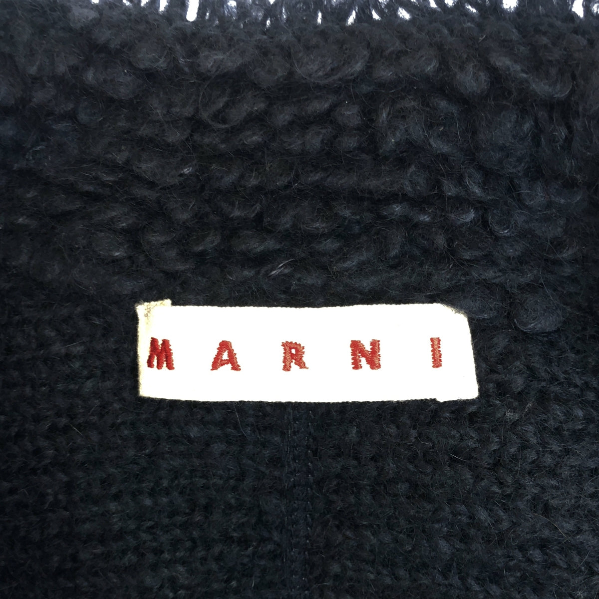 MARNI | 2022秋冬 |捲曲馬海毛拉鍊開襟衫 | 40 |海軍 |男士