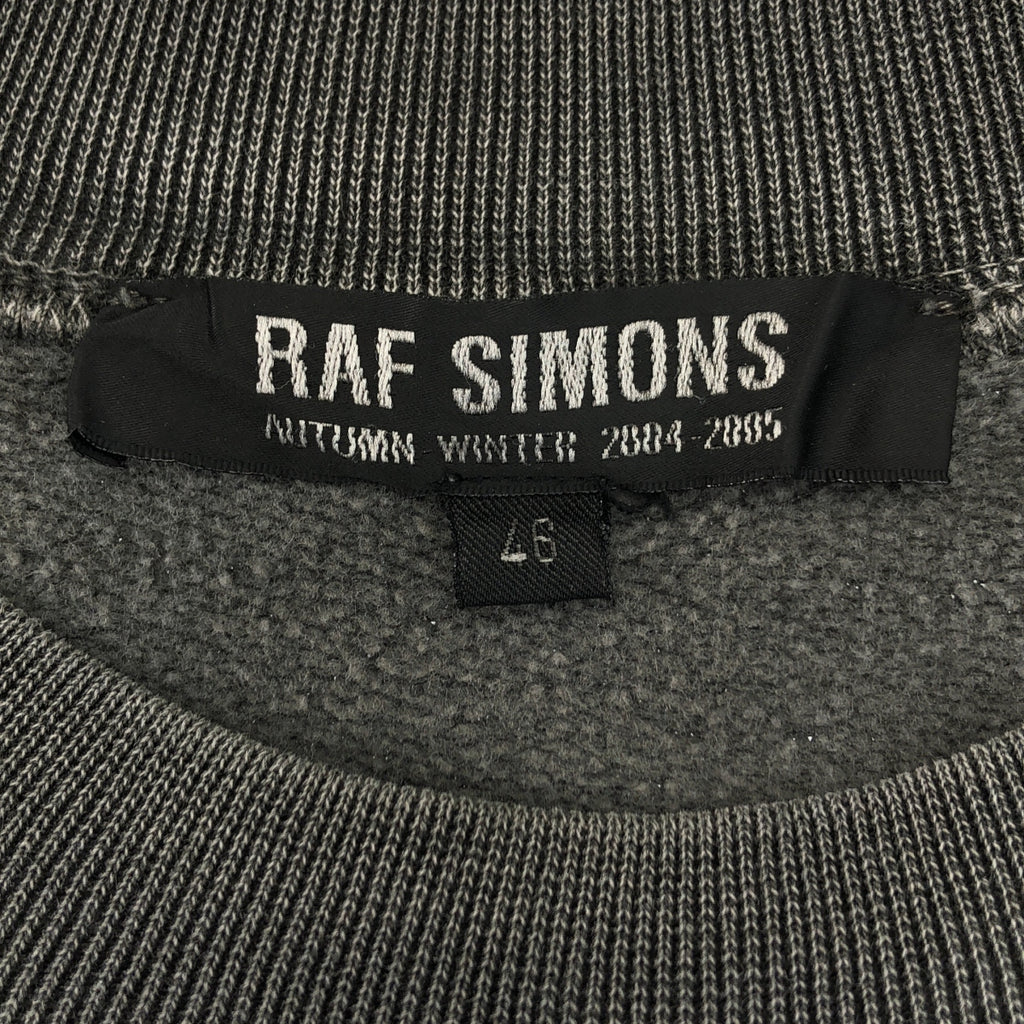 RAF SIMONS | 2004 秋冬系列 | WAVES 時期 EXILES 印花圓領衛衣 | 尺寸 46 | 男款