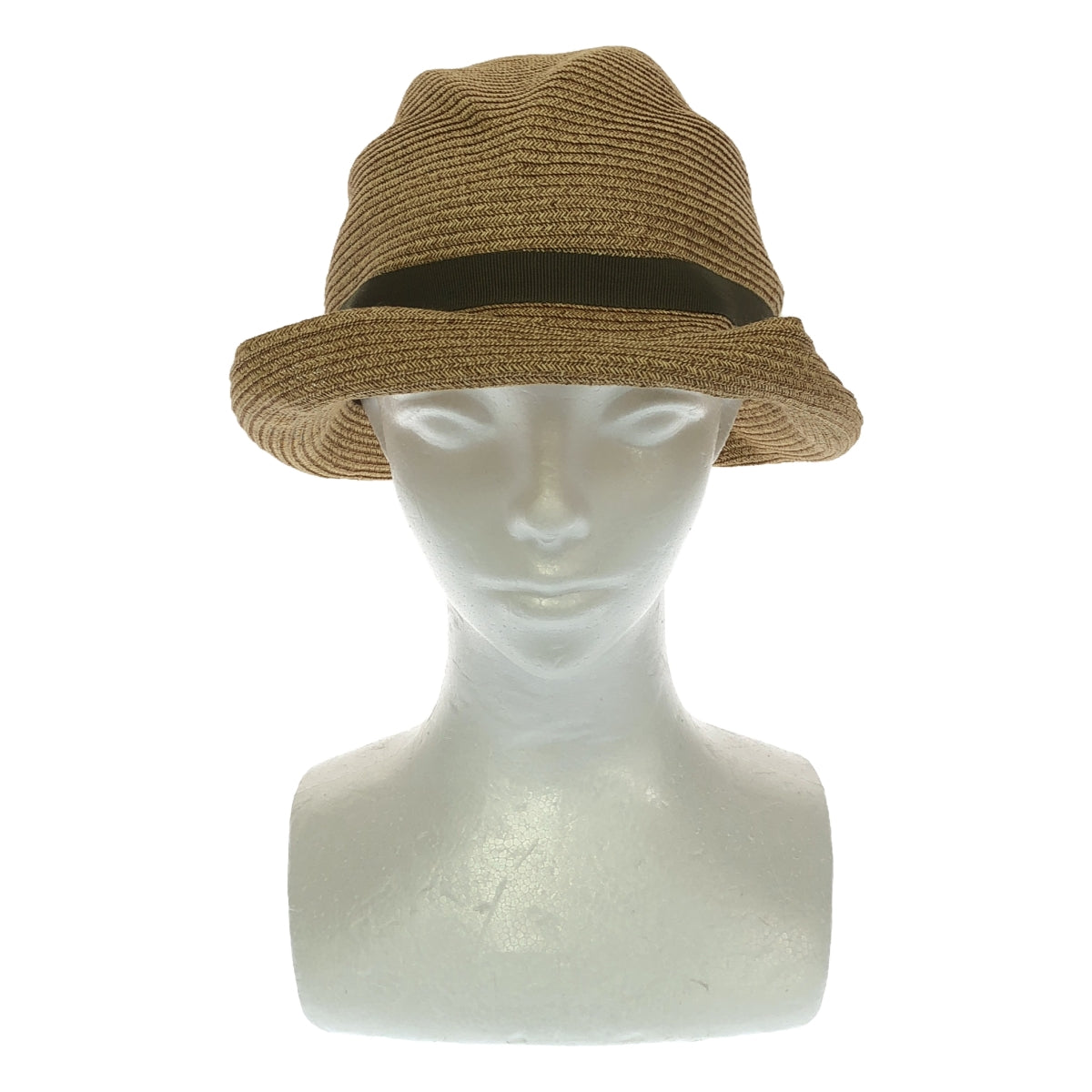 【美品】  mature ha. / マチュアーハ | BOXED HAT / ペーパー ボックス ハット 帽子 | ベージュ/オリーブ | レディース