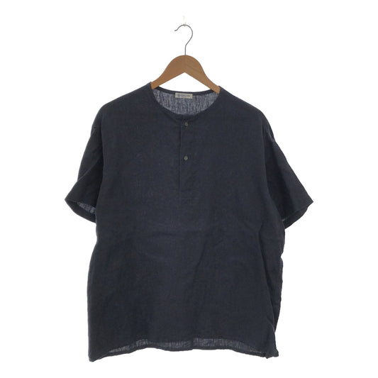 ORCIVAL / Orchival | Linen Henley T-shirt | 5 | Navy | Men's