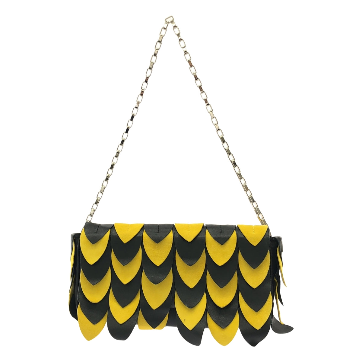 TOMASINI / 토마지니 | 체인 가죽 디자인 가방 | 블랙 / 옐로우 | 여성