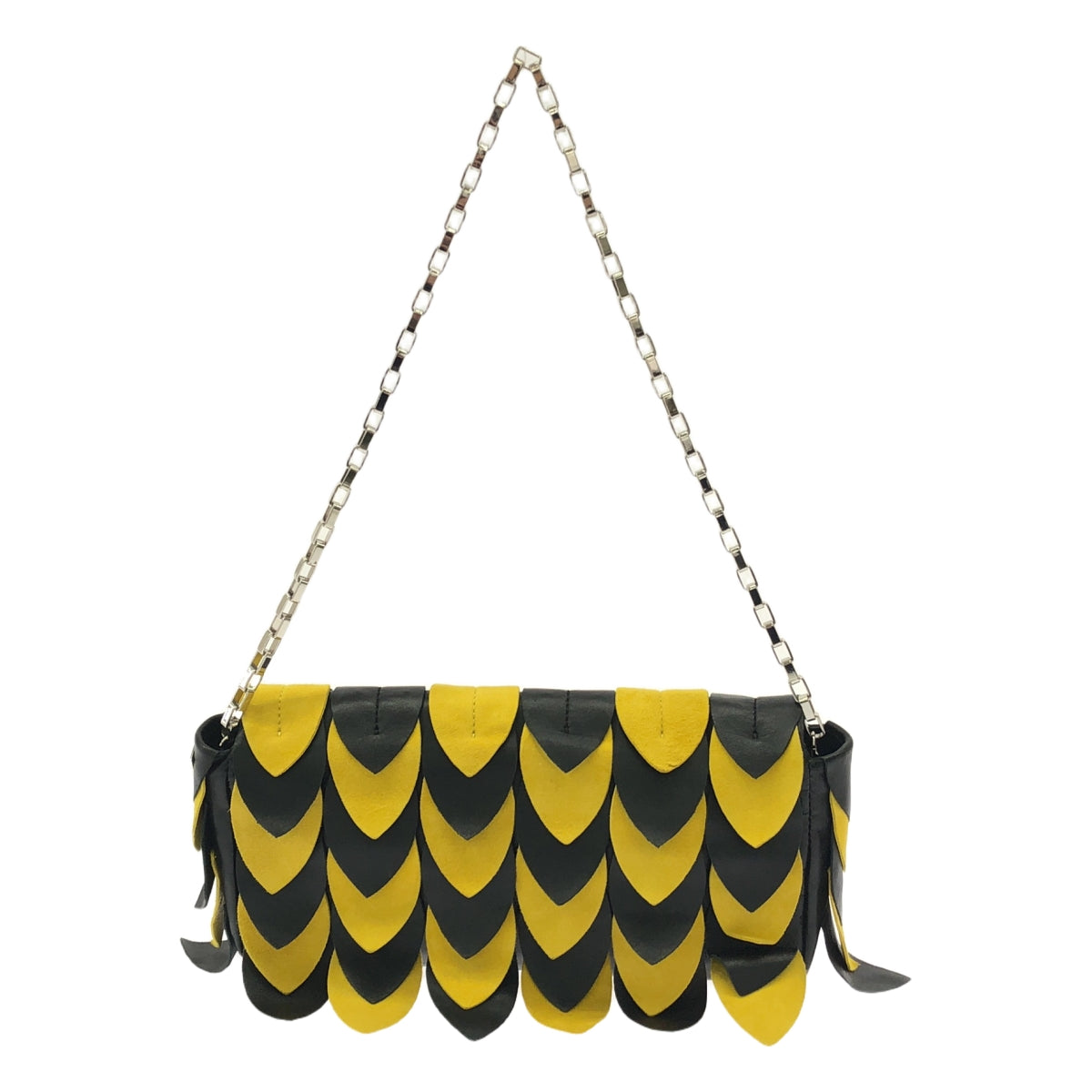 TOMASINI / 토마지니 | 체인 가죽 디자인 가방 | 블랙 / 옐로우 | 여성