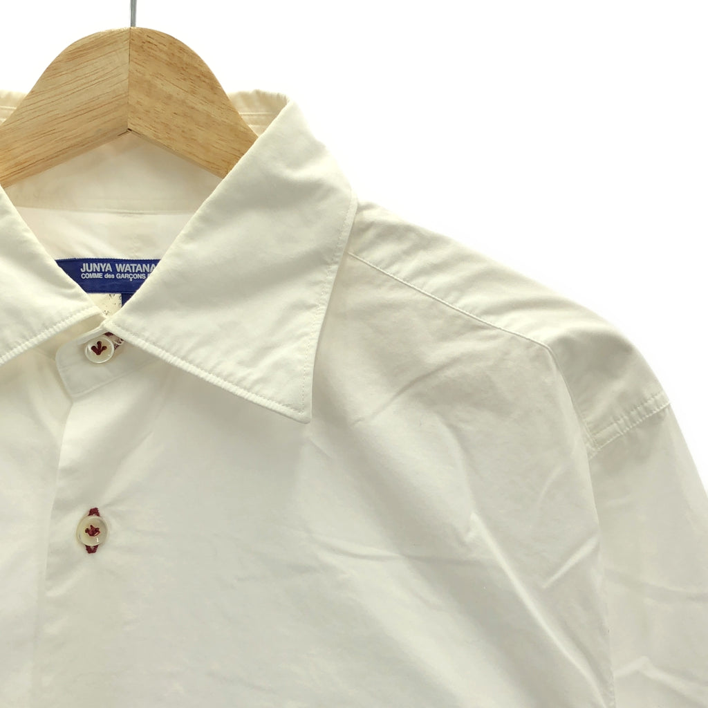 JUNYAWATANABE COMMEdesGARCONS MAN | 2009春夏 |斜口袋長袖棉質襯衫 | L |白色/紅色 |男士