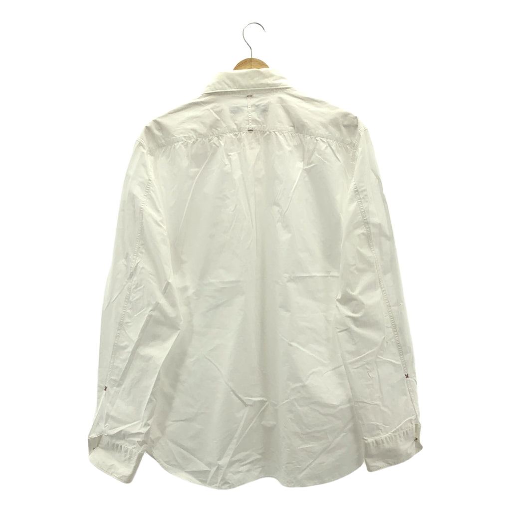 JUNYAWATANABE COMMEdesGARCONS MAN | 2009春夏 |斜口袋長袖棉質襯衫 | L |白色/紅色 |男士