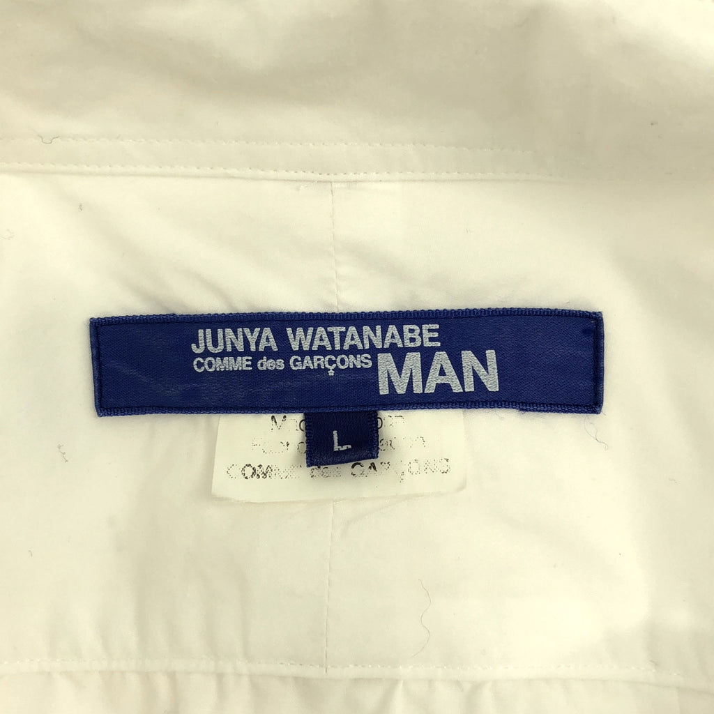 JUNYAWATANABE COMMEdesGARCONS MAN | 2009春夏 |斜口袋長袖棉質襯衫 | L |白色/紅色 |男士