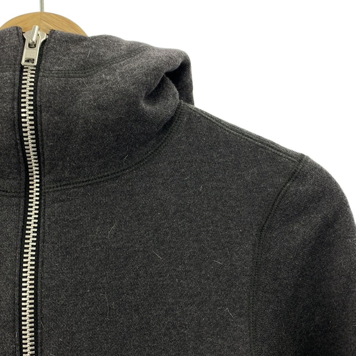 sacai / サカイ | ウール混 異素材ドッキング フリル ジップアップ スウェットパーカー | 1 | レディース