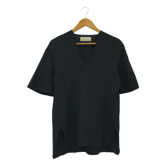 Mame Kurogouchi / Mame Kurogouchi | Milano Ribbed V-Neck Top Tops | 1 | Black | Women's