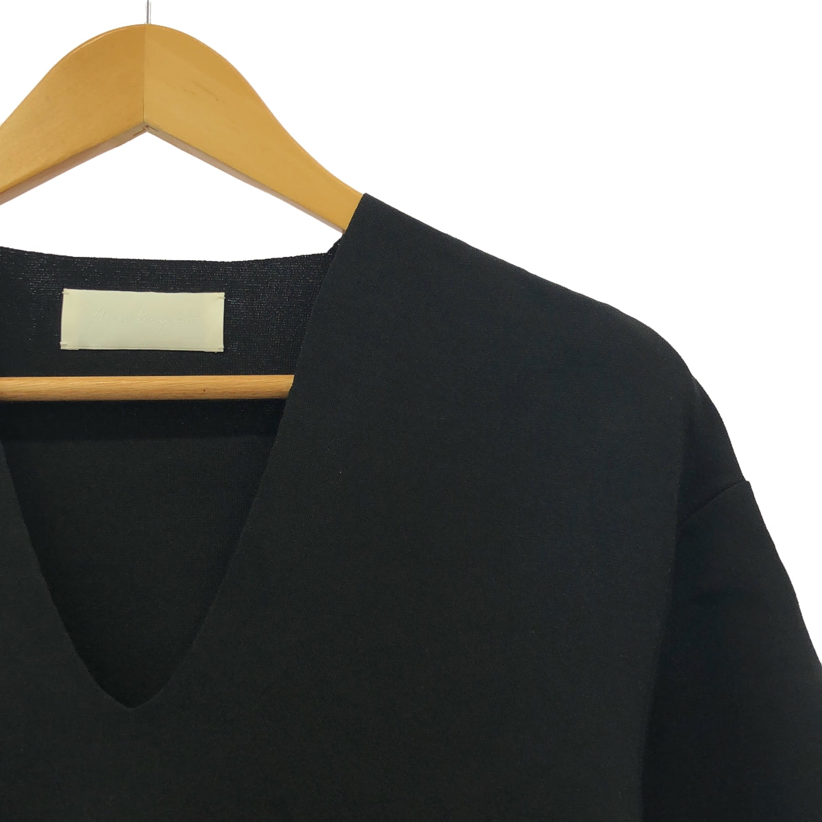 Mame Kurogouchi / Mame Kurogouchi | Milano Ribbed V-Neck Top Tops | 1 | Black | Women's