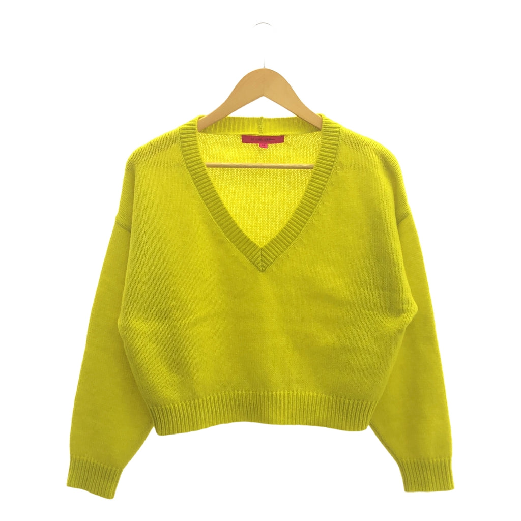 The Elder Statesman / ジエルダーステイツマン | Ron Herman取扱い ウール Vネック クロップドニット | XS | イエロー | レディース