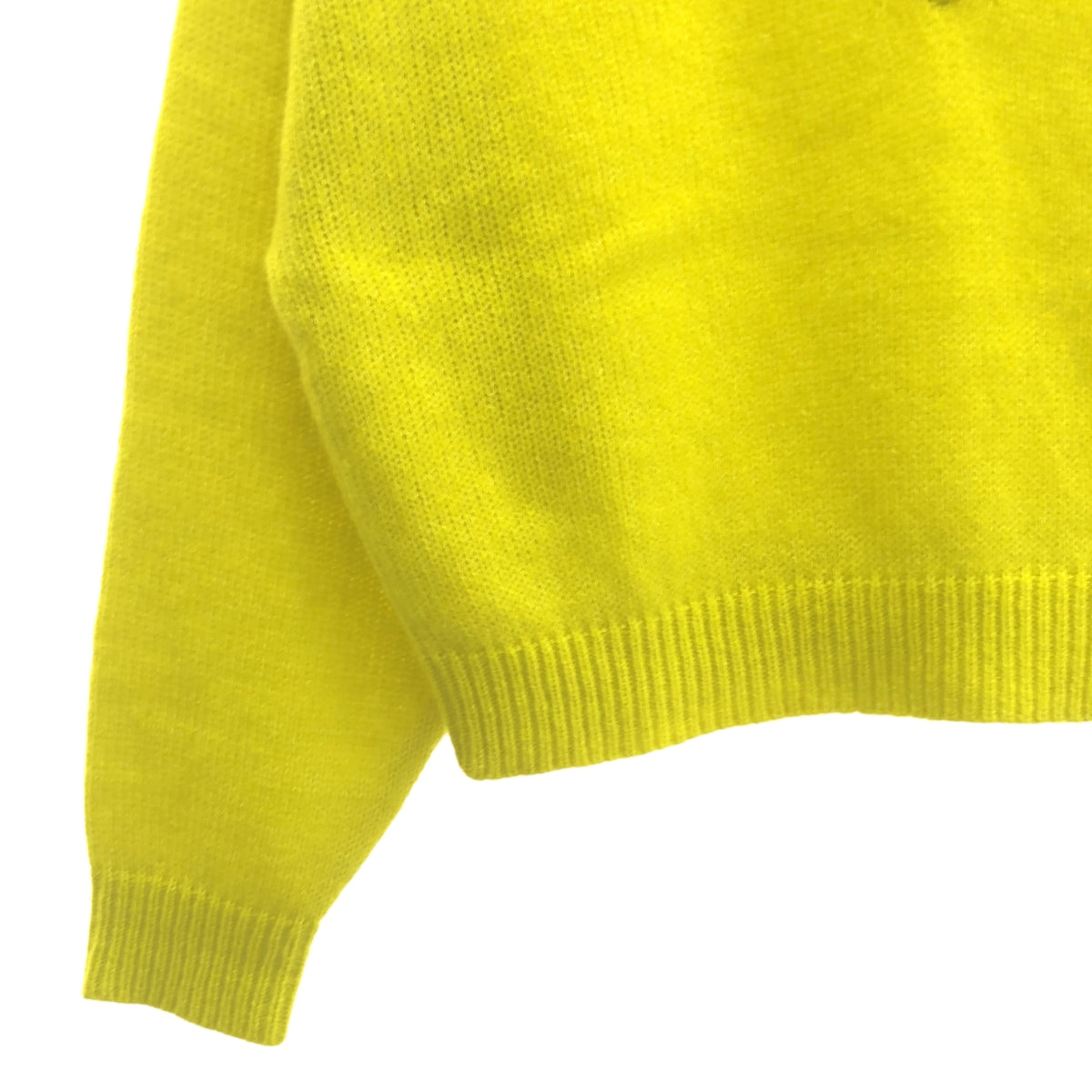 The Elder Statesman / ジエルダーステイツマン | Ron Herman取扱い ウール Vネック クロップドニット | XS | イエロー | レディース
